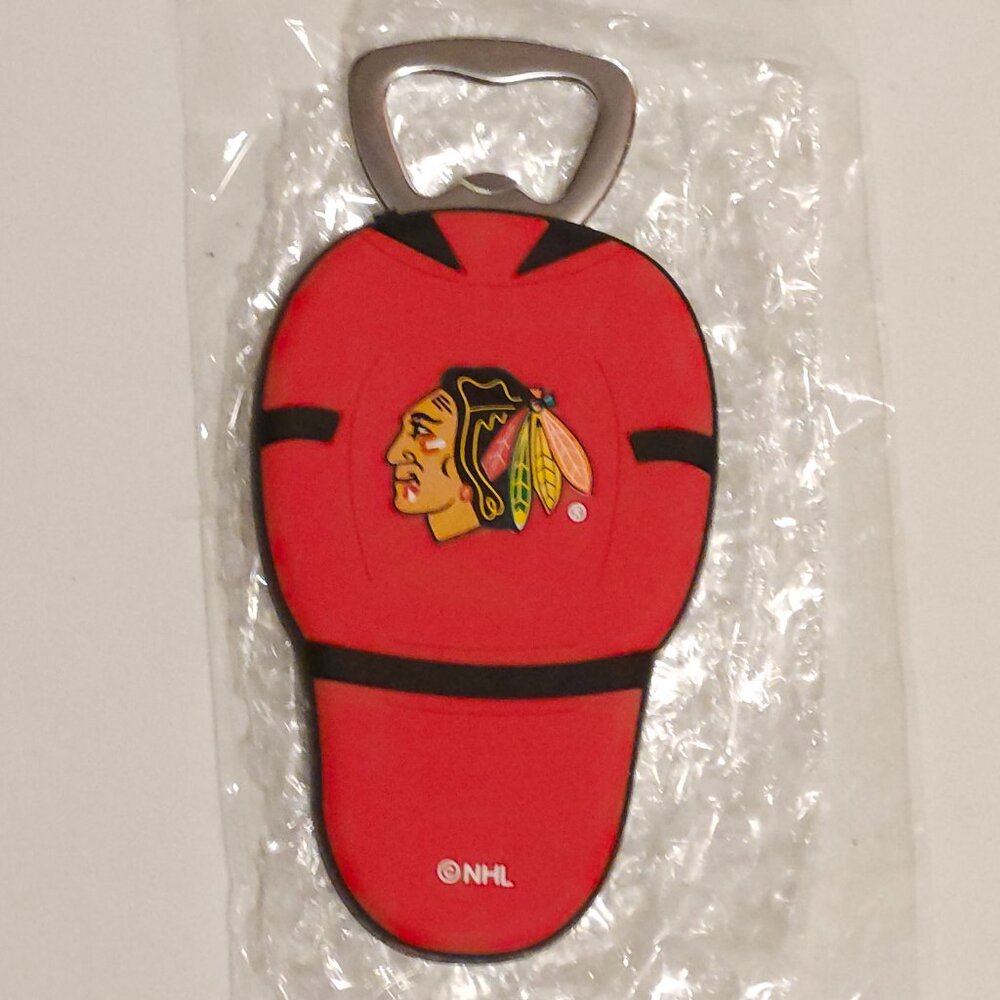 NHL Team Jersey Promotional Bottle Opener CHICAGO BLACKHAWKS